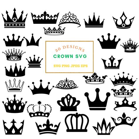 Crown Svg Crown Bundle Svg Crown Silhouette Crown Clipart Digital File