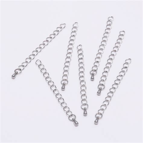 Stkunkka Stainless Steel Bracelet Extension Tail Chain 10 Pcs 5070mm Shopee Malaysia