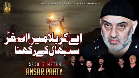 Aye Karbala Mera Asghar As New Nohay Haji Ansar Party New Noha