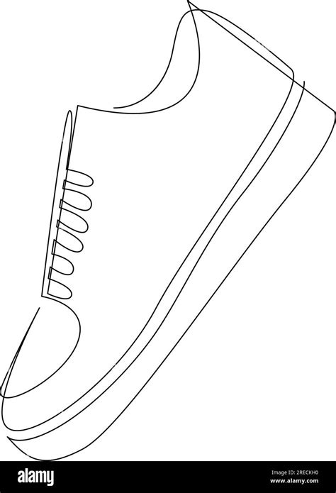 Shoe single continuous line drawing. Sports shoes drawn in a one line art style. Sneakers ...