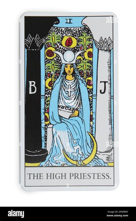 The High Priestess Isolated On White Tarot Card Stock Photo Alamy