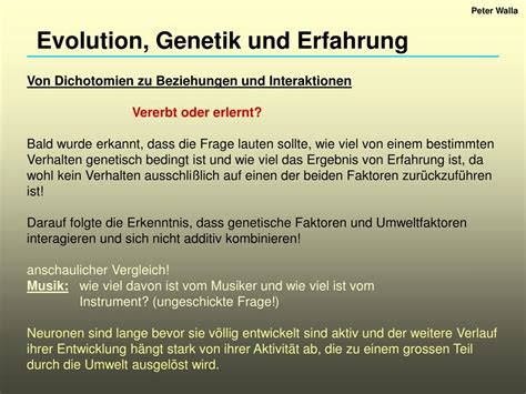 Ppt Kapitel Evolution Genetik Und Erfahrung Powerpoint