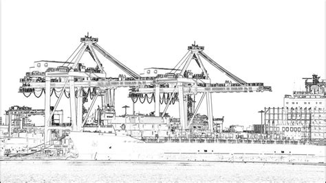 Cargo Ship Sketch at PaintingValley.com | Explore collection of Cargo ...