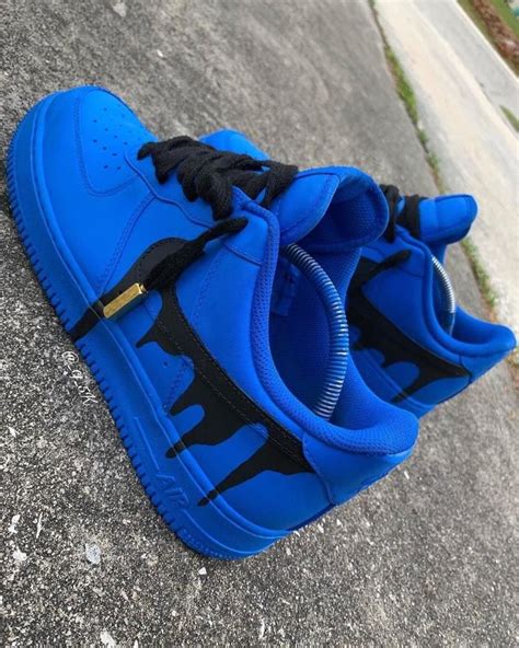 Custom Blue Drip Air Force 1 Gilt Edged Podcast Picture Library