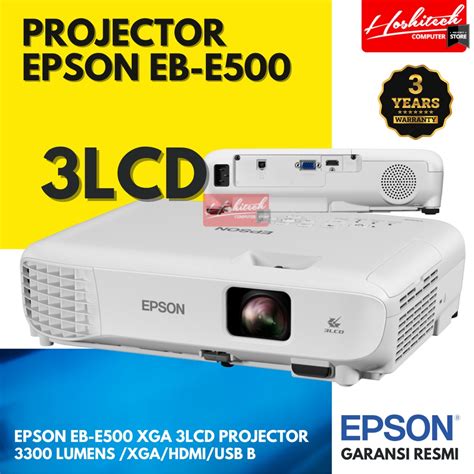 Jual PROJECTOR EPSON EB E500 XGA 3300 LUMENS PROYEKTOR GARANSI 3TH