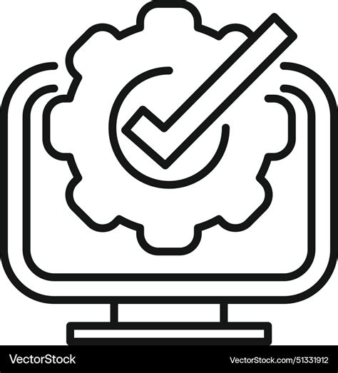 Quality Assurance Icon On Computer Screen Vector Image