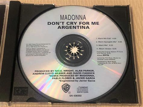 Cd Maxisingle Madonna Evita Dont Cry For Me Argentina Cuotas Sin