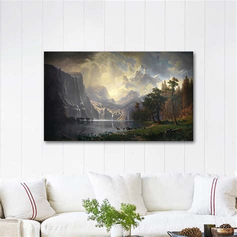 Among The Sierra Nevada Mountains By Albert Bierstadt As Art Print