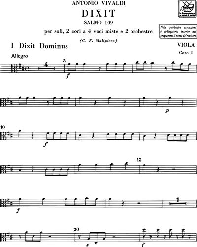 Dixit Dominus Salmo 109 RV 594 Sheet Music By Antonio Vivaldi Nkoda