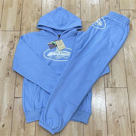 Corteiz Baby Blue Alcatraz Full Tracksuit Brand New Depop