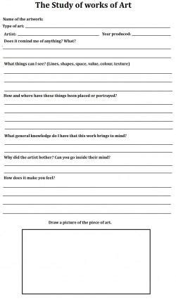 Art Critique Worksheet - Printable Sheet Education