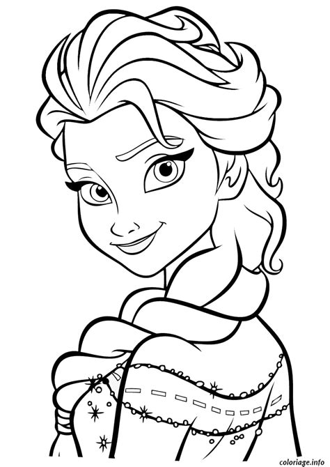 Coloriage Frozen Elsa Visage Reine Des Neiges Dessin Elsa à Imprimer