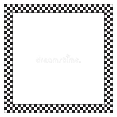 Square Frame With Checkered Print Rectangular Vignette With