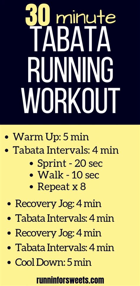 30 Minute Tabata Running Workout Runnin For Sweets