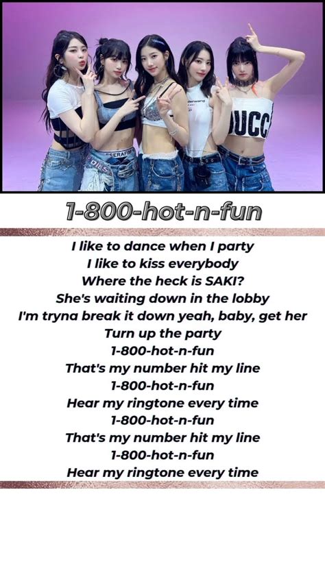 LE SSERAFIM 1 800 Hot N Fun Lyrics Kpop 1800hotnfun Lesserafim Chaewon Sakura YouTube