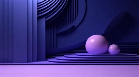 Cyberpunk Concept Minimalist Purple And Blue Abstract Background In 3d