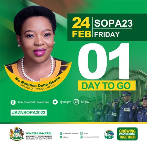 Kzn Provincial Gov On Twitter 0️⃣1⃣day To Go To Premier Nomusa Dube