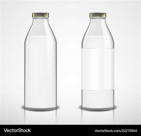 Set Of Glass Bottles With Milk Isolated Milk Vector Image