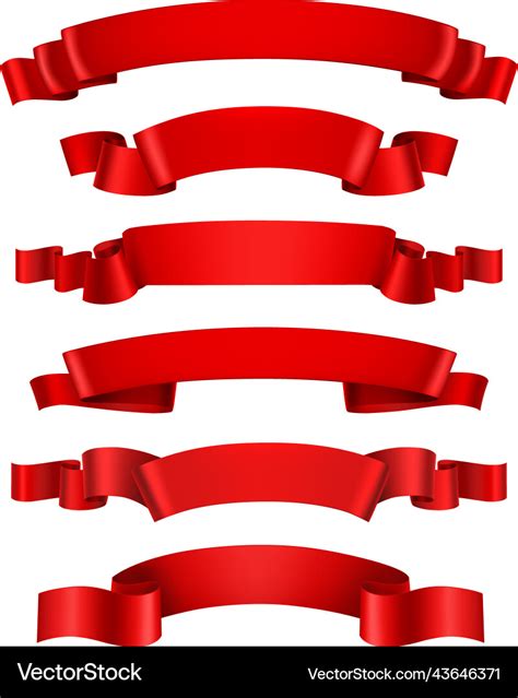 Realistic Red Ribbons Royalty Free Vector Image