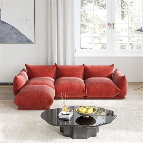 Amazon JACH 103 L Shaped Sectional Sofa Minimalist Chenille