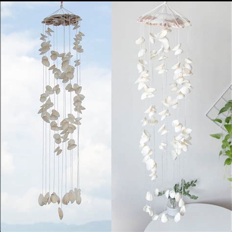 Large Natural Sea Shell Wind Chime Ocean Theme Wind Chime White Wind