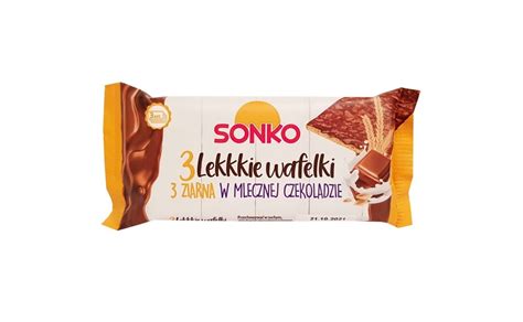 Sonko 3 Lekkie wafelki pełnoziarniste w mlecznej czekoladzie