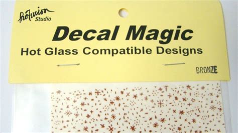 New Decal Magic Glass Accents Abstract Stars Bronze Fire Fusing Art 4 X 4 Inch Profusion