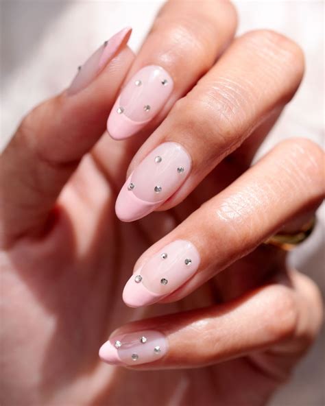 Pink Nails With Rhinestones