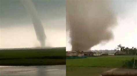 Caught On Cam Tornado Hits Assams Barpeta District