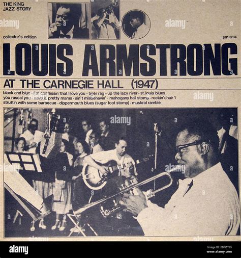 Louis Armstrong At The Carnegie Hall 1947 Collectors Edition Vintage Vinyl Record Cover Stock