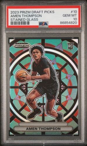 2023 24 Panini Prizm Draft Picks Stained Glass Amen Thompson 10 Rookie