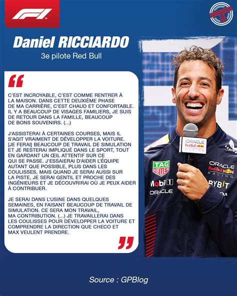 Off Track on Twitter Daniel Ricciardo heureux d être de retour