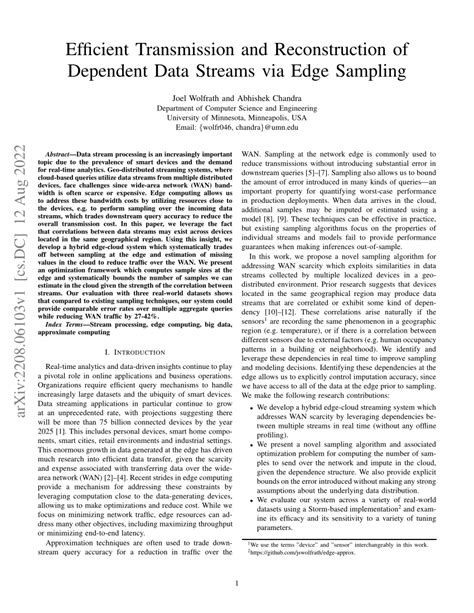 PDF Efficient Transmission And Reconstruction Of Dependent Data