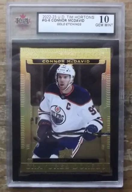 2022 23 UPPER DECK Tim Hortons Gold Etchings Card G 6 Connor Mcdavid