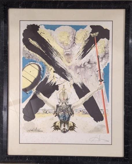 Salvador Dal Dali The Fight Against Danger Signed Litho Coa