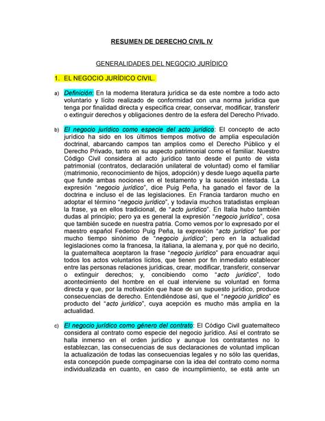 Resumen De Derecho Civil Iv Resumen De Derecho Civil Iv Generalidades