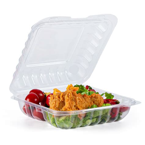 Eco Disposable Microwave Plastic Transparent Clamshell Take Out Food