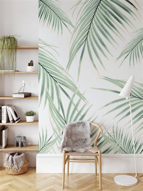 Green Palm Leaves Dream 3b wallpaper - Happywall | Idee per decorare la ...