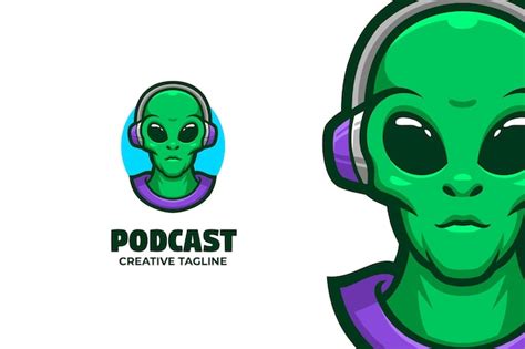 Premium Vector Blue Alien Mascot Logo