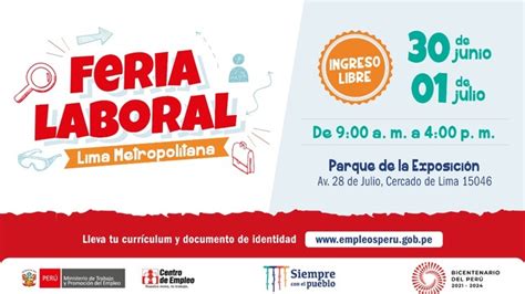 Encuentra Tu Pr Ximo Empleo Participa De La Feria Laboral De Lima