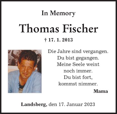 Traueranzeigen Von Thomas Fischer Augsburger Allgemeine Zeitung