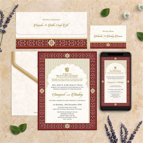 Rohan Aparna Luxury Indian Wedding Invitations Sikh Wedding