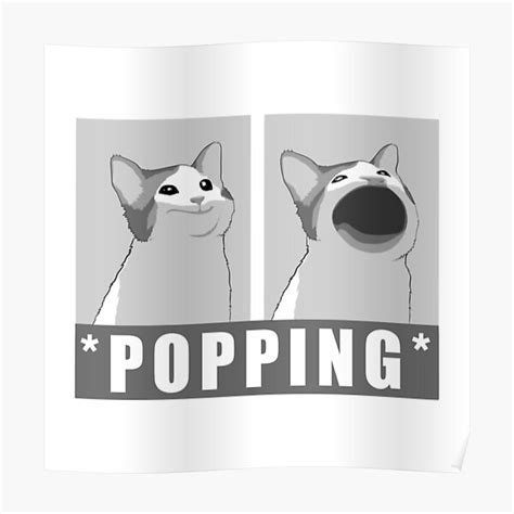 Pop Cat Meme Poster For Sale By Refractionart Redbubble