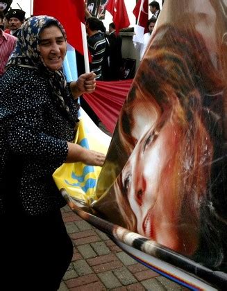 Turkish Nationalist Demonstrator Gestures Poster Novelist Editorial