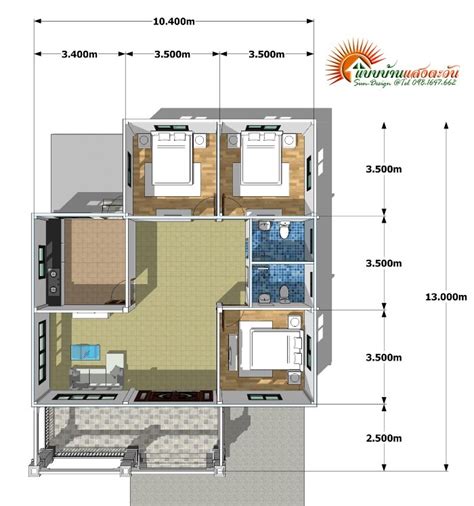 Floor Plan Low Budget Modern 3 Bedroom House Design