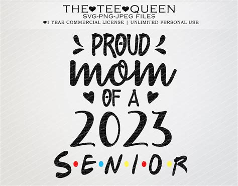 Digital Download Proud Mom Of A 2023 Senior Svg Png Jpeg Etsy