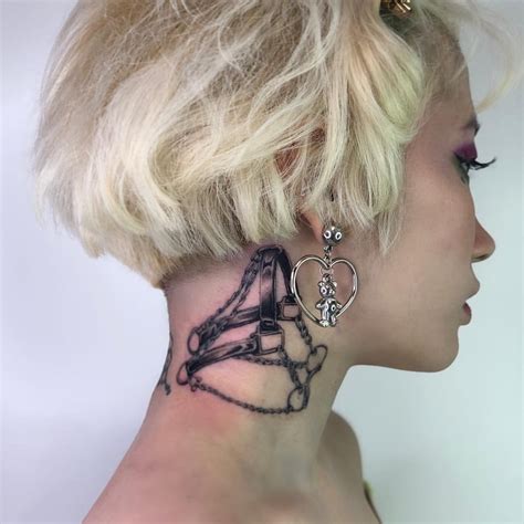 Art Haus Hairstlyes Yami Kawaii Female Portrait Behind Ear Tattoo