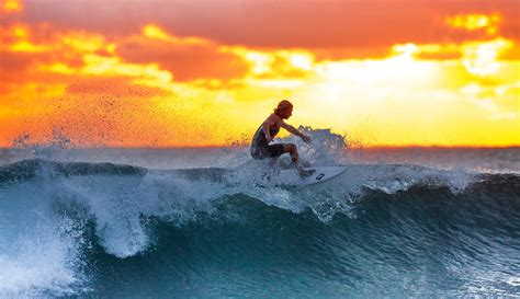 Images Gratuites Mer Océan Le Coucher Du Soleil Vague Surfeur