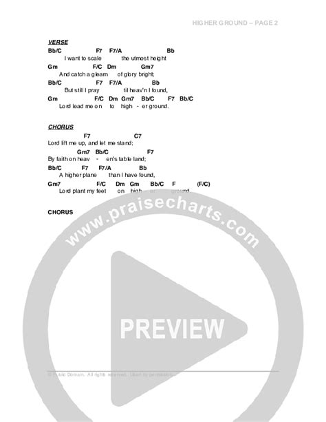 Higher Ground Chords PDF (G3 Worship) - PraiseCharts