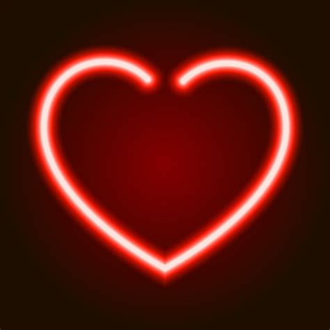 Premium Vector Red Neon Glowing Heart Symbol Of Love On Dark